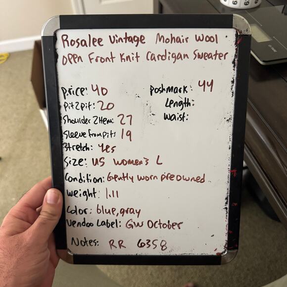 Rosalee Vintage Mohair Wool Open Front Knit Cardigan Sweater US Women's L - Picture 7 of 7